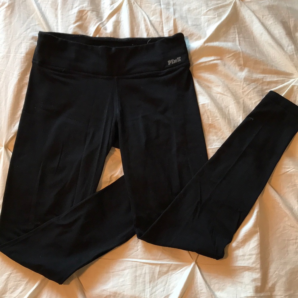 PINK full length black leggings